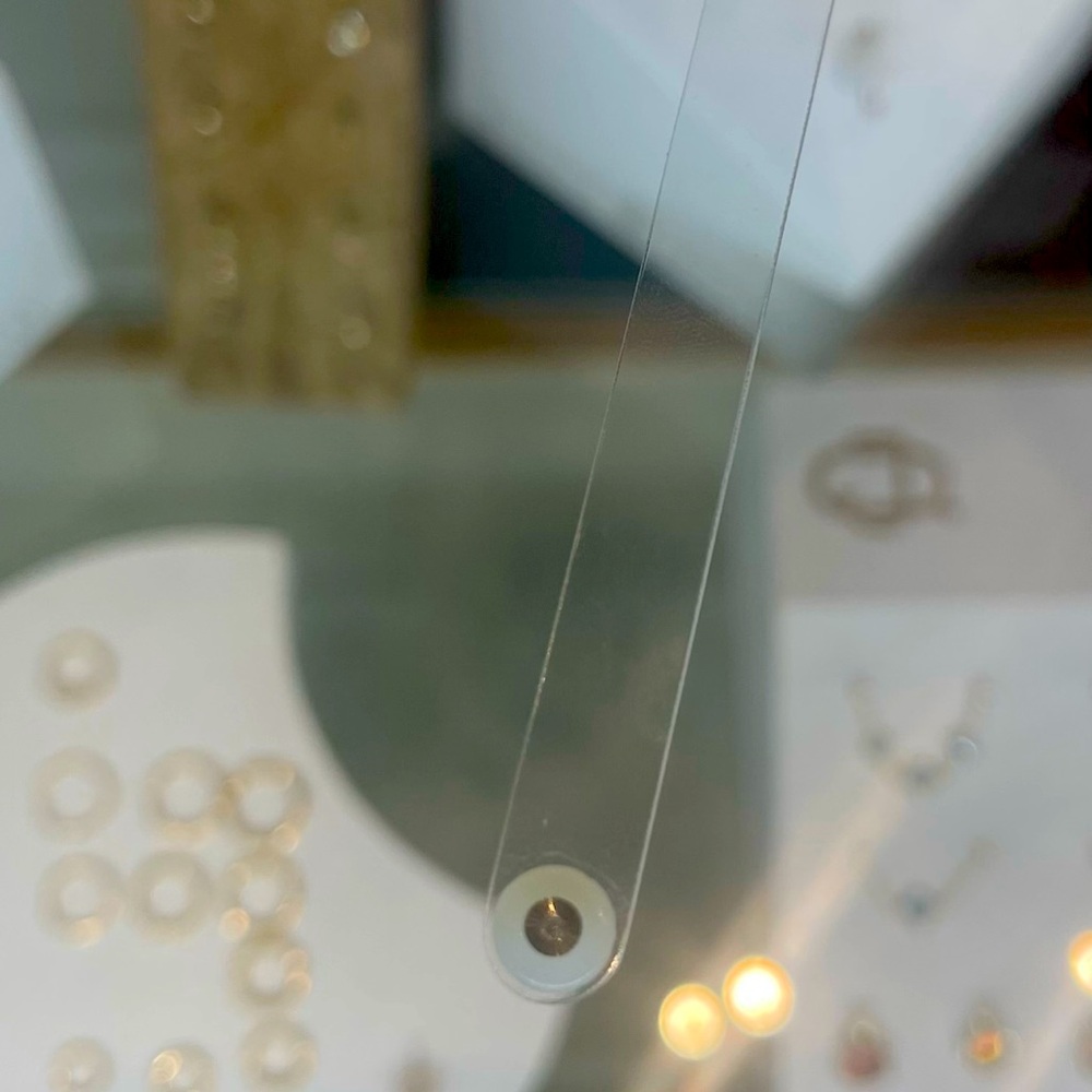 Modern Mood Jewelry 14K gold 3mm with diamond center 1mm.